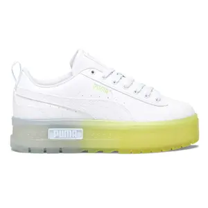 PUMA Womens Mayze Beach Days Platform Sneakers Shoes Casual - White