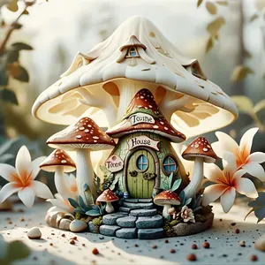 Mushroom House Silicone Mold, Resin Casting Mold,Jewelry Casting Tools, , Suitable for Plaster, Accessories, Pendant DIY Crafts Mold,Valentine's Day Mother's Day Father's Day Thanksgiving Christmas Silicone Mold Handicraft