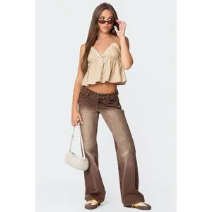 Alysse Washed Low Rise Bootcut Jeans