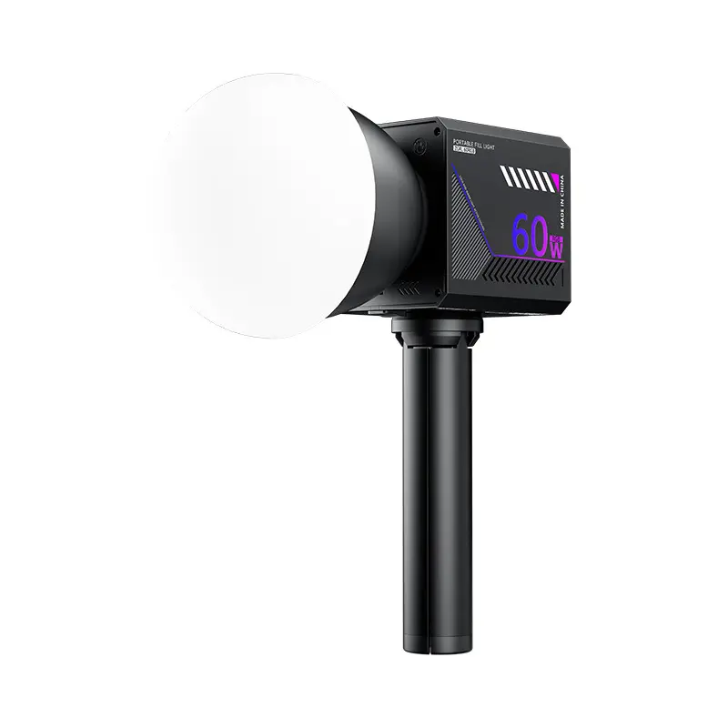 60W RGB Portable LED Fill Light for Cameras - 10000mAh Built-in Li-ion Cells Rechargeable Studio Video Lighting for Photographers, Vlog Streaming