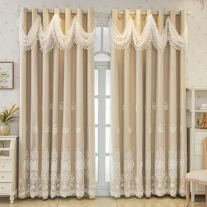 Vintage Style Velcro Curtain, French Curtains for Bedroom Privacy, Modern Cotton Texture Sheer Curtain for Living Room Decor