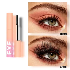 Waterproof Mascara, Long-Lasting Curling Mascara, Lengthening & Volumizing Black Mascara, Smudge-Proof No Clumping Formula with Fine-Tooth Comb Brush for Natural Lashes