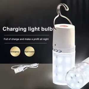 USB Rechargeable Emergency Light Bulb, Hook-Style Outdoor High-Lumen LED Camping Lantern, Portable Emergency Lighting Solution