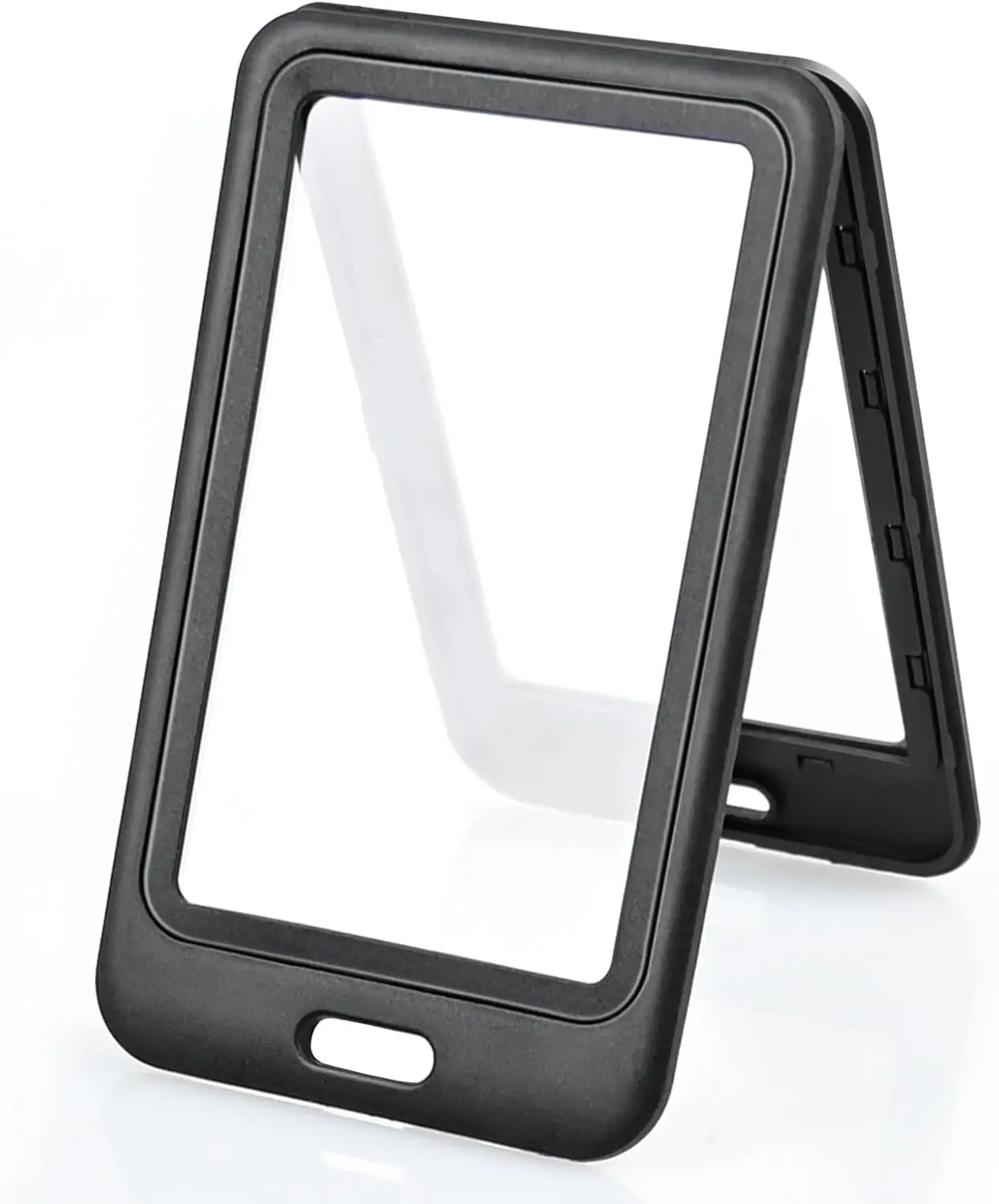 3 Pack ID Badge Holder with Double-Sided Windows Hard Plastic Vertical ID Card Holder Black ID Card Case Protector for Office, School, Conference, ID Credit Card, Proximity Key Card