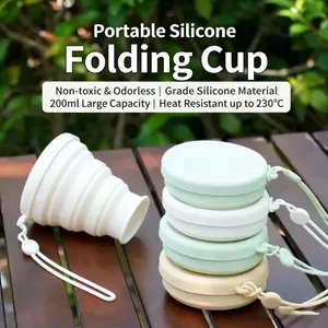 Foldable Silicone Water Cup, Portable Foldable Water Bottle with Hanging Loop, Travel Use, 1 Piece, Ca Prop 65 Compliant
