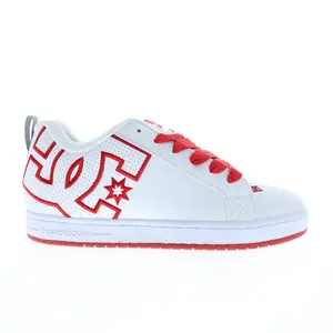 DC Court Graffik 300529-WR6 Mens White Leather Skate Sneakers Shoes
