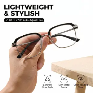 2-in-1 Auto Focus Reading Sunglasses for Seniors, Blue Light&UV Protection Presbyopic Glasses, Lightweight comfy eyewear for reading, driving and daily outdoor wear, comes with storage case, perfect thoughtful Father's Day gift for dad and elderly family