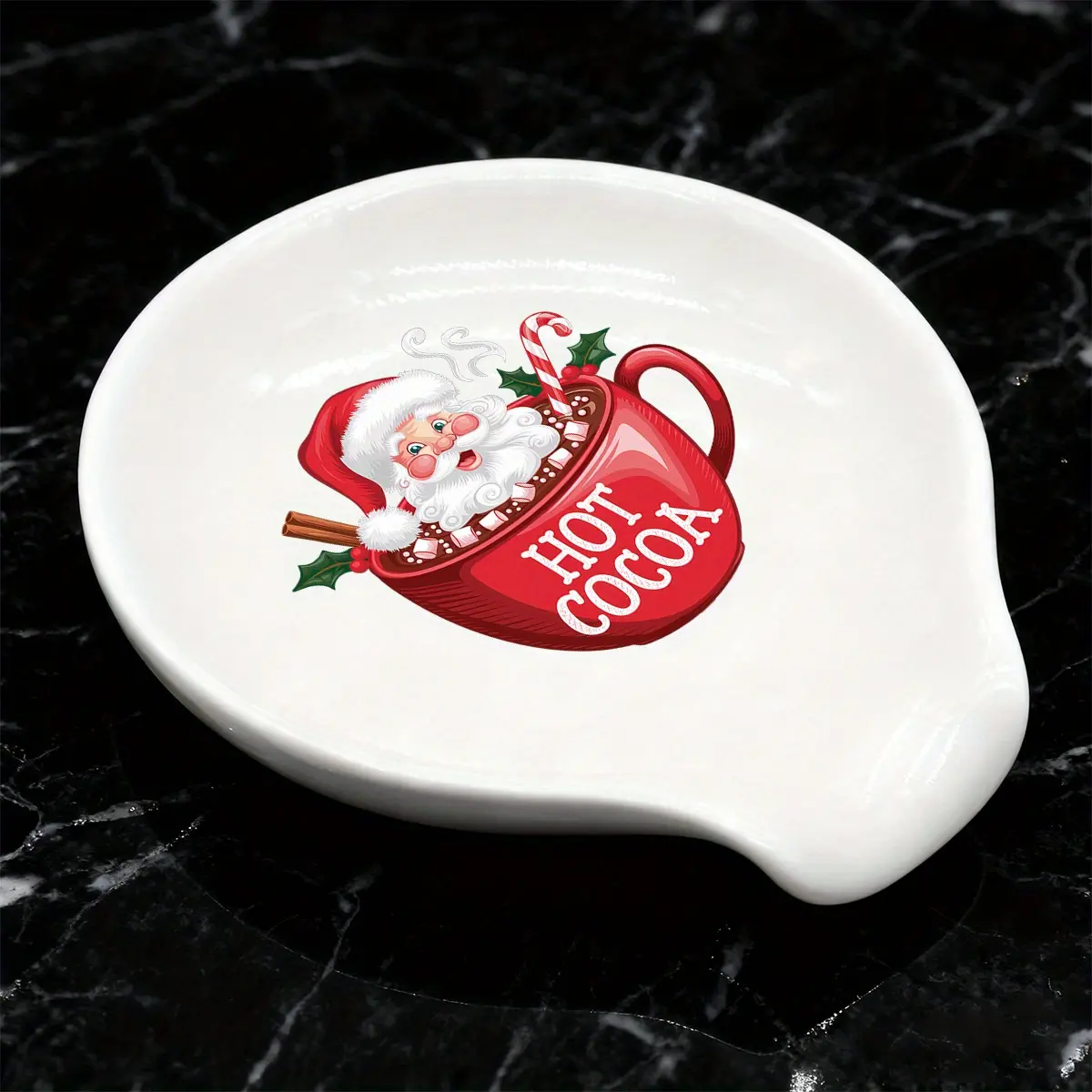 Christmas Coffee Spoon Rest Ceramic Spoon Holder Cafe Bar Accessories Snowman Nativity Scene Teaspoon Quote Ceramic Spoon Holder Rests for Station Decor Stove Top Countertop Kitchen Accessories Christmas Thanksgiving Gift for Coffee Lovers