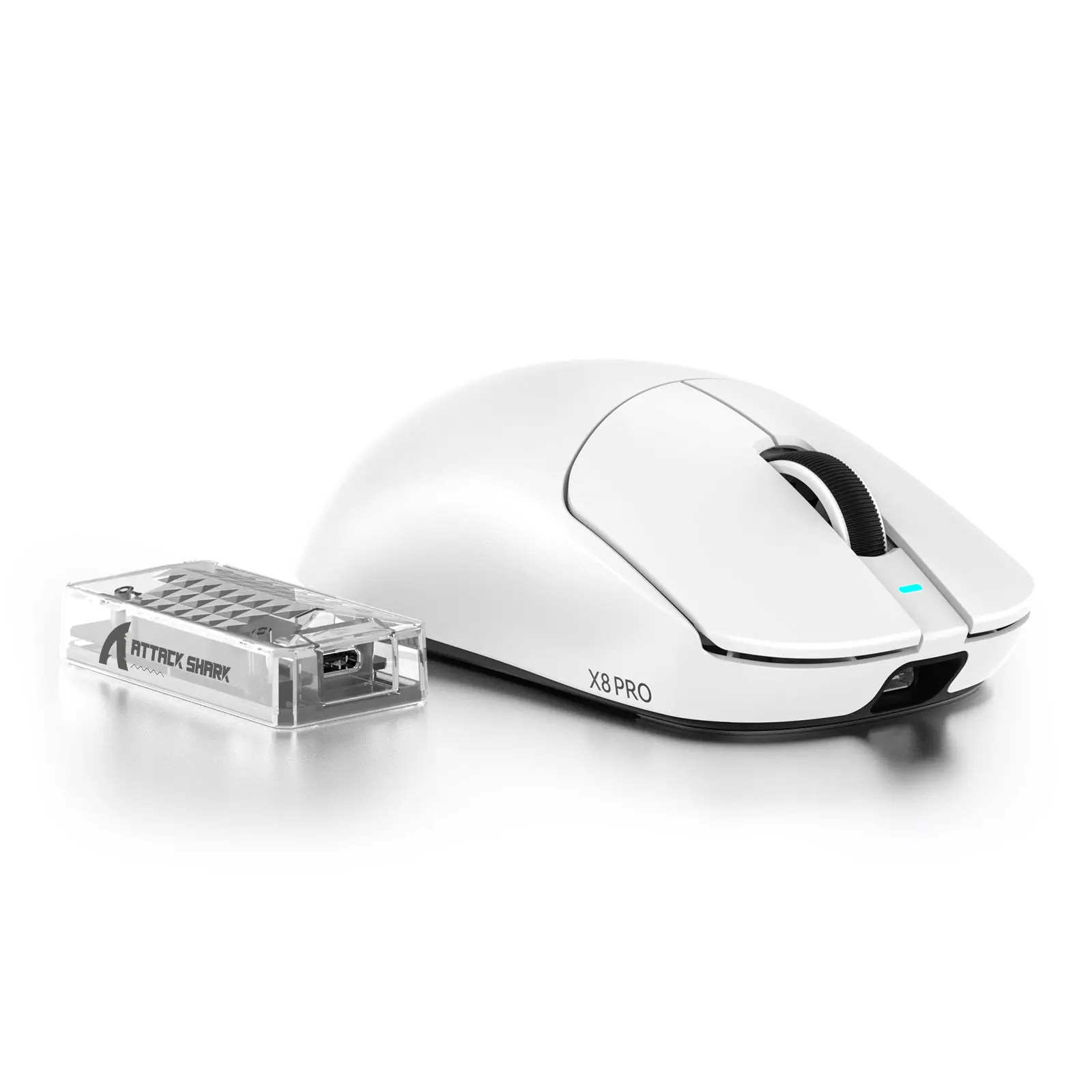 ATTACK X8 PRO Wireless Gaming Mouse - Lightweight Mouse for Gaming, 55g Ultra-Lightweight, Low Latency Wired/BT/2.4GHz Programmable, 8K Polling Rate, PixArt PAW3395PRO Sensor, 40K DPI, for Big Hand Gamers, Win/Mac PC Accessories