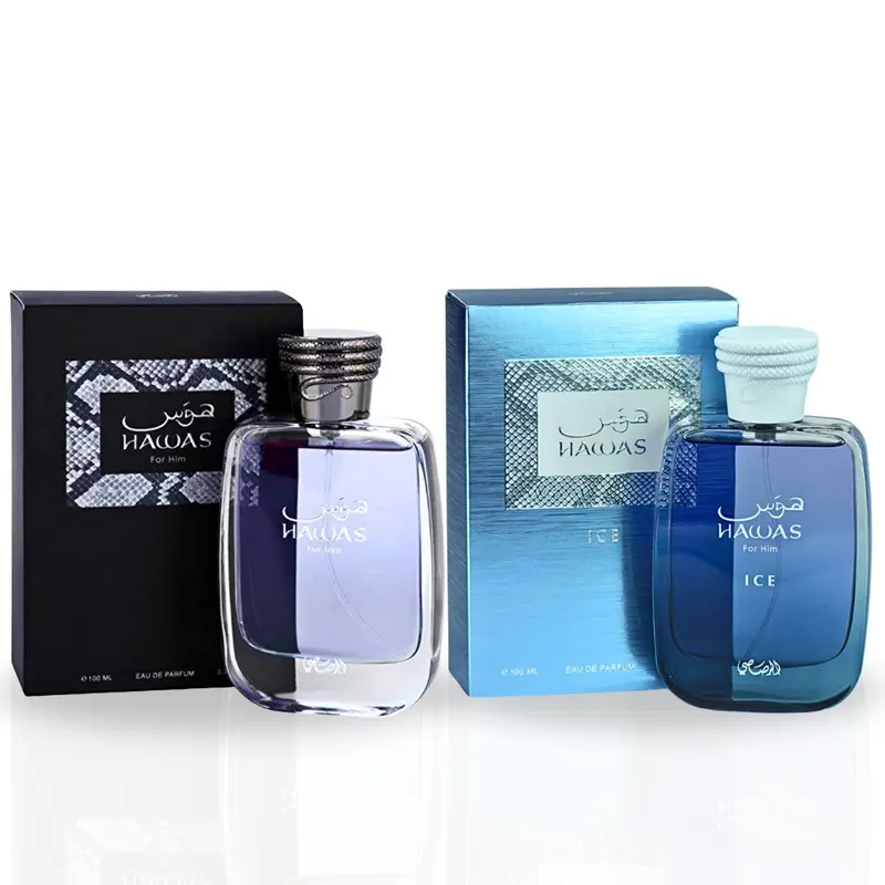 Rasasi Hawas + Rasasi Hawas Ice 100ml (3.4 OZ) by Rasasi | Long Lasting, Refreshing, Aquatic, Luxurious Masculine Scents (Value Pack) - Fragrance Value Gift Bundle Men's Hawas niche fragrances, Captivating Fragrance, Elegant Fragrance