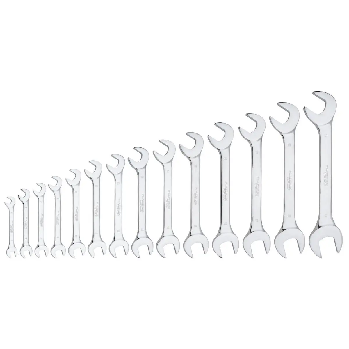 212 MAIN PLT-99420 Platinum 14-Piece Metric Chrome Plated Full Polished Double Open-End Angle Wrench Set - Ideal for Confined Spaces, Offset Angles, Double Open Ends