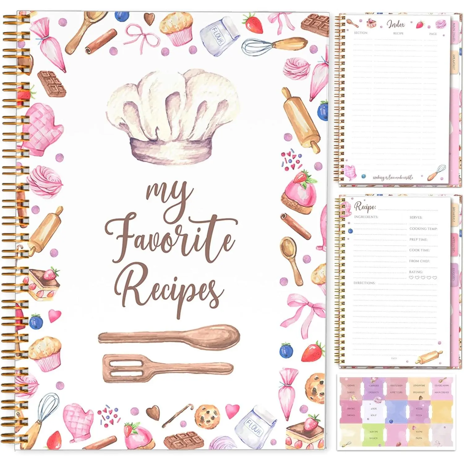 Recipe Book to Write in Your Own Recipes | 7"x10" Blank Cookbook | Durable Hardcover Family Recipe Journal Hold 120 Recipes | Recipe Book For Own Recipes | Recipe Organizer | Recipe Binder
