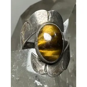 Tiger Eye ring southwest size 7.25 sterling silver women