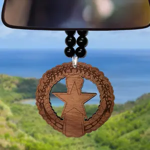 Norther Marianas Ornament - 1/4 Inch Thick Wood Cherry Hickory Mahogany Unfinished 4 Inches & 4.5 Inches Stylish Car Accessory