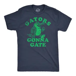 Mens Funny T Shirts Gators Gonna Gate Sarcastic Alligator Graphic Tee for Men Mens Funny T Shirts Cool Vintage Fashion T-Shirt Gift Classic Menswear Sarcastic Apparel for Men Funny Animal Short Sleeve Novelty Navy -