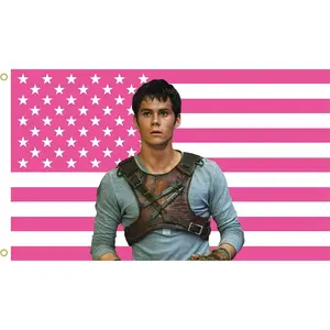 MAGJIUKE Dylan O'Brien Flag Tapestry, Pink American Flags 3x5 FT Polyester Wall Hanging with Brass Grommets, Outdoor Indoor Decorative for Bedroom Studio Room Dorm College Decorchic design  room bedroom