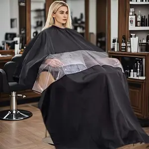 Professional Salon Hairdressing Cape with Transparent Window, Adjustable Closure, Stylist Workwear, Suitable for Home Use, Hairdresser