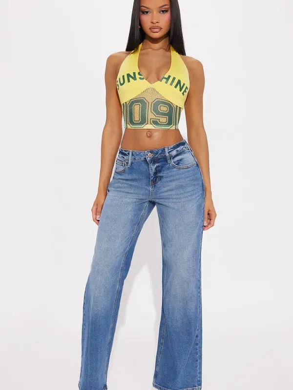 Women Sunshine Honey Halter Top - Yellow Womenswear Casual Everyday Vibe