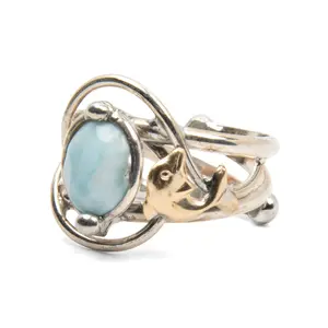 Larimar - Ring w/ Dolphin