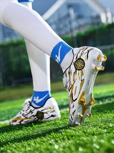 Unisex Kids Football Shoes, Football Boots, Professional Long Stud Training Cleats, Anti-Slip Breathable Youth Soccer Shoes for Students, All Seasons Sporty Style