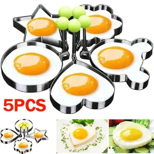 Stainless Steel Egg & Omelette Mold Set — Fun Shapes for Pancakes & Fried Eggs
