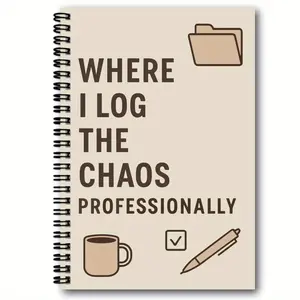 1pc Fun Circular Spiral Notebook, 5.5x8.3 inches, Perfect for Work and Meetings with Funny Wit, Ruled Notebook, Spiral Notebook Journal