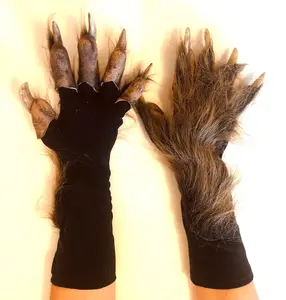 Brown Werewolf Beast Claws Hands Adult Halloween Hand Made USA Costume Gloves