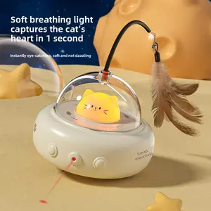 Smart Electric Cat Toy for Boredom Auto Laser Feather Interactive Pet Play with No Noise Safe for Cats