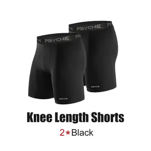 PSYCHE 2-Pack Men's Compression Shorts - Compression Underwear for Gym, Workout, Running, Basketball, Squat-Proof, Sweat-Wicking, and Ultra-Breathable