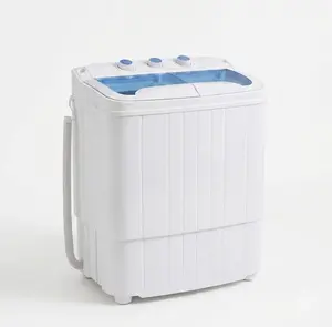 INTERGREAT Portable Washing Machine with Longer Hose, 16lbs Twin Tub Laundry Washer Machine with 9.6Lbs Washer and 5.4Lbs Spinner dryer, Semi-automatic Washer Combo for Dorms, Apartments, Blue#Summervibes