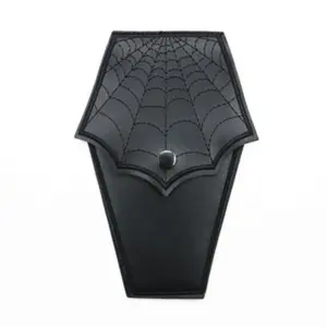 Gothic Dark Style Coffin Spider Web Eyeglass Case, Glasses Holder, Embroidery Craft, Fits Most Glasses, Lightweight and Flexible, Easy to Carry