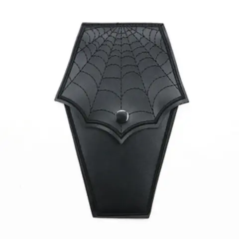 Gothic Dark Style Coffin Spider Web Eyeglass Case, Glasses Holder, Embroidery Craft, Fits Most Glasses, Lightweight and Flexible, Easy to Carry, Glasses Storage