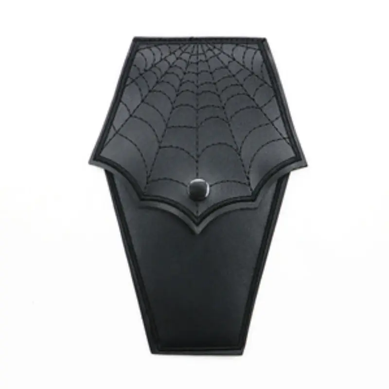 Gothic Dark Style Coffin Spider Web Eyeglass Case, Glasses Holder, Embroidery Craft, Fits Most Glasses, Lightweight and Flexible, Easy to Carry, Glasses Storage