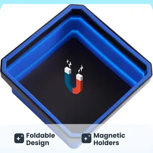 Foldable Magnetic Parts Tray Durable Portable Tool Organizer for Garage Home Use Versatile Storage Solution with Magnetic Design Tool Holder Tool Box Wrench