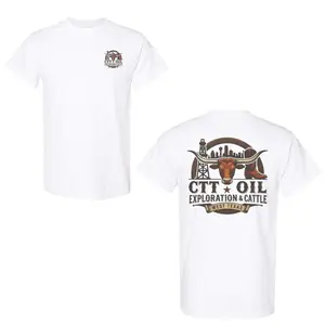 CTT Oil Exploration & Cattle West Texas Design V3 T-shirt, Lanmand Graphic Tee, Oilfield Ranch Top, Unisex Shirt D