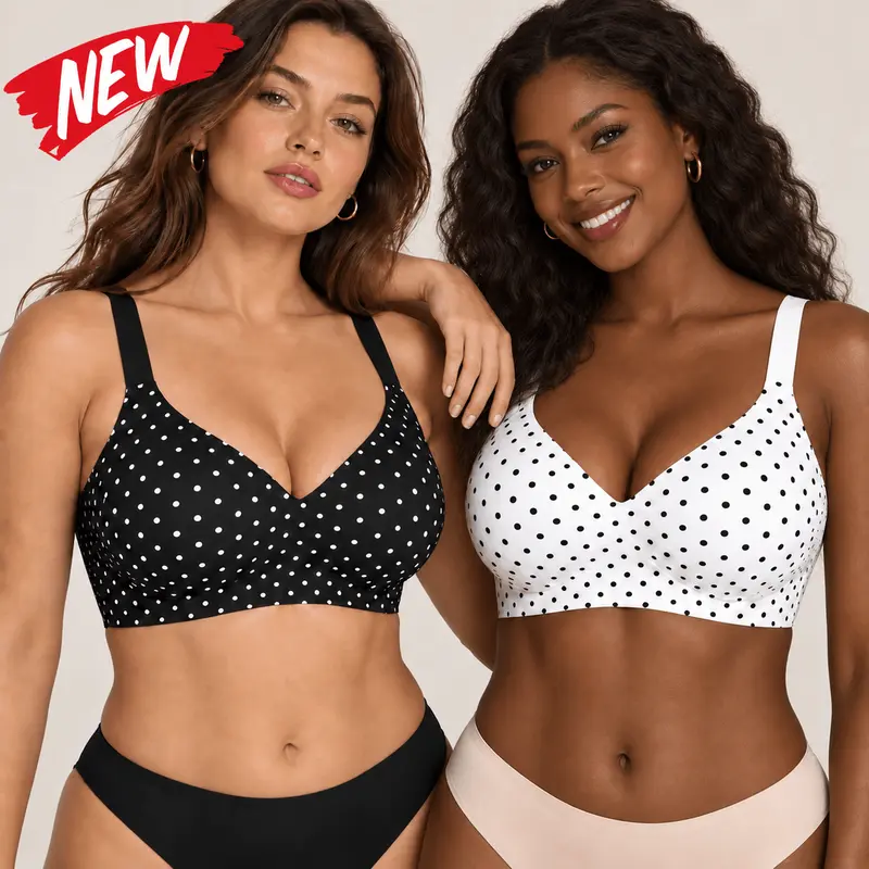 As Fairy Lady's Jelly Wireless Push-Up T-Shirt Bra - Jelly-Strip Support, Convertible Crisscross Straps, Extender Included, Smooth Breathable Nylon Spandex Fabric, 33 Precise Sizes 30DD-44DD, Mesh Design for Everyday Wear & Travel, Women's Underwear