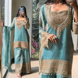 Nakhrali Cotton Party Shalwar Kameez Pakistani/Indian Design Ready to Wear with Intricate Embroidery and Elegant Details Womenswear Traditional Clothes Dress Outfit