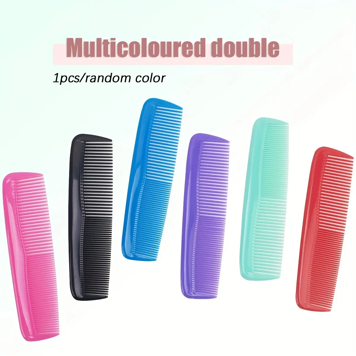 6pcs Mini Dual-Head Comb, Thickened Plastic Hair Brush, Portable Styling Massage Comb, Durable for Travel or Home Use