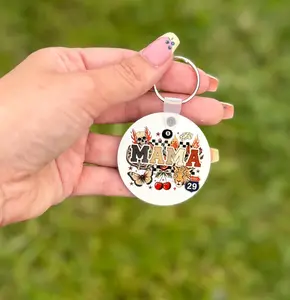 Mama Keychain, Double Sided Circle (2 Inch Sublimation)