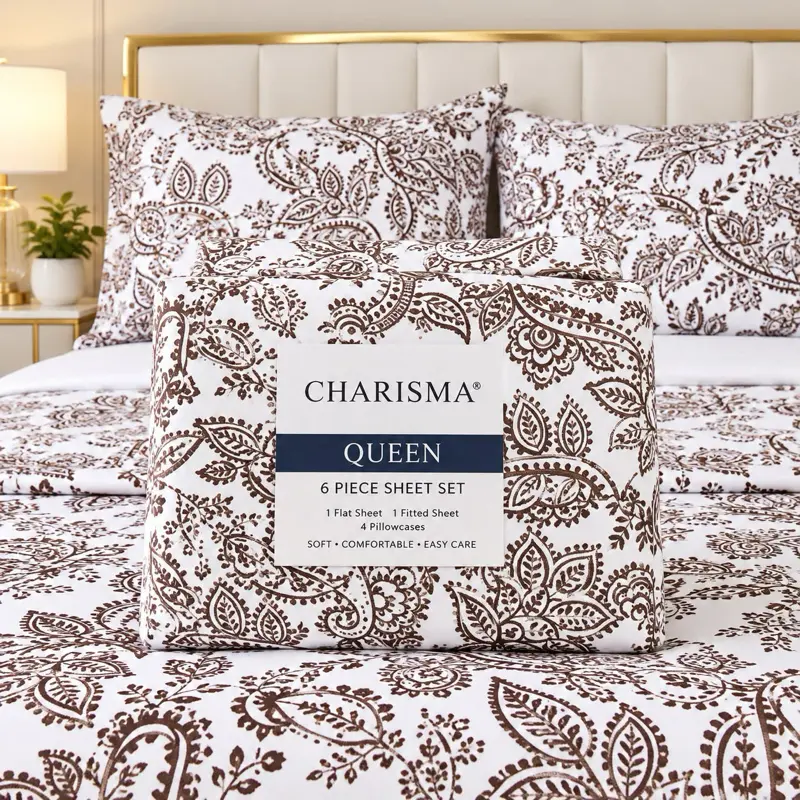 Charisma 6pcs queen set bed sheets