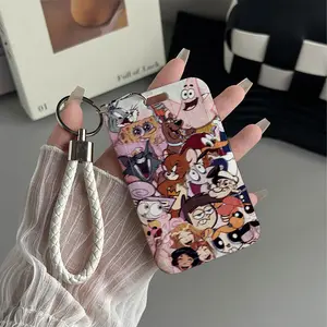 Toon Blast Pattern Design Plastic Id Card Holder With Lanyard for Doctors, Nurses, Students-Bus Card Case, Campus Card Protector Perfect Halloween Christmas Gift