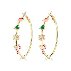 Women Christmas Earrings, Festival Holiday Hoop Earrings, Costume Party Accessories, Holiday Jewelry Gift(Sheets)