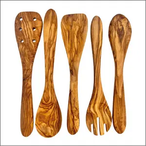 Olive Wood Kitchen Utensil Set (5-Piece)