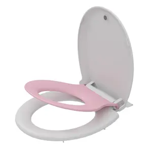 【GARVEE】Toilet Seats Round, Toddler Potty Training Seat Built-In, Quiet-Close Lid, Safe PP Material, Easy Installation & Release with Hardware