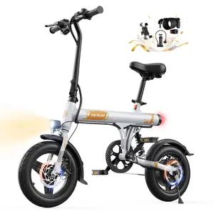 【VARUN C14-1】350W (500W peak) folding electric bike, youth and adult models, max speed 20 mph, range 25 miles, 14-inch compact e-bike, 280.8Wh lithium-ion battery, suitable for riders up to 270 lbs, UL certified.