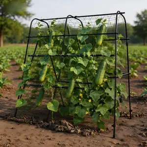 U-Shaped Metal Arch Trellis – Solid Garden Support for Climbing Plants, Vegetables, Cucumbers, Melons, Grapes, Roses, for Vegetable Garden