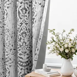 Short Curtains for Windows,Blackout Boho Patterned Decorative  Curtain for Bathroom Window Bedroom Kitchen 45 Inch Length