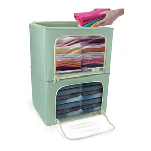 Sorbus Storage Box with Window - Teal - 2 Pack