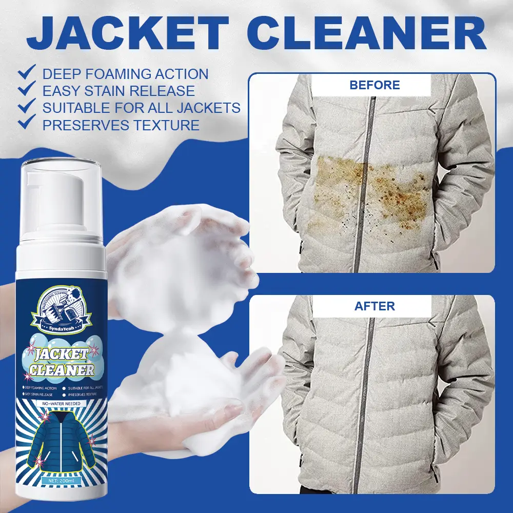 Household Down Jacket Cleaner Spray - Powerful Foaming, Deep Stain Removal, Fabric-Gentle, Original Texture Preservation, Safe for All Jackets & Down Coats