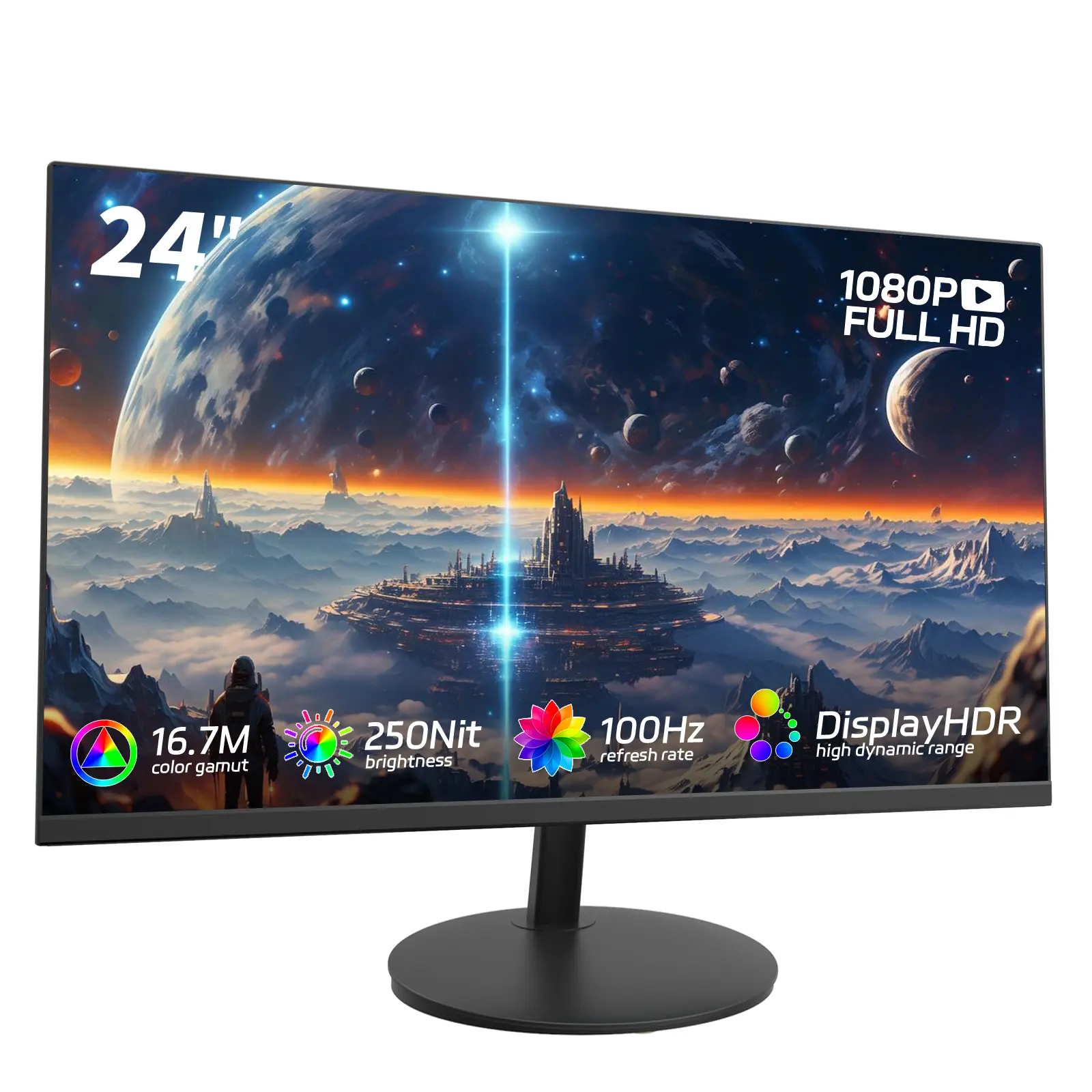 24 inch 100Hz Gaming Monitor – FHD 1080P,3ms,AMD FreeSync,Low Motion Blur,Frameless Display,Perfect for PS5 & PC Gaming,HDMI/DP,VESA Ready